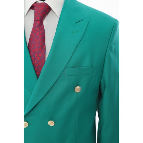 Derman Double Breasted Green Royal Series Suit - Picture 2 of 5